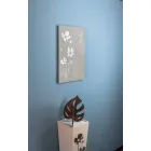 Prostokątny zegar ścienny w kolorze brązowym i pleksi - Silene Viadurini