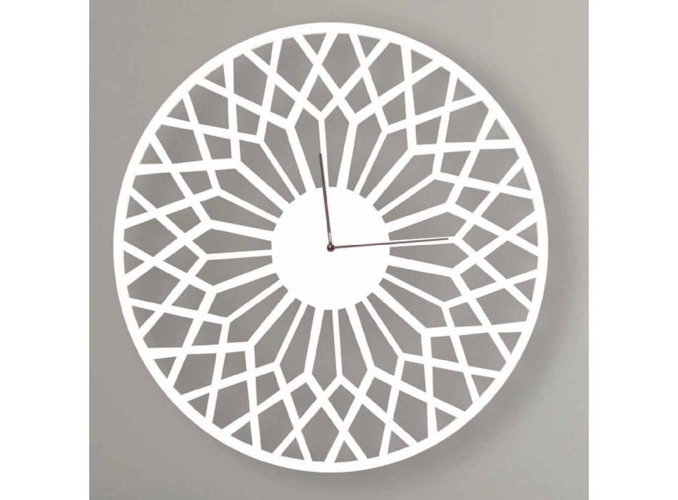 Duży i nowoczesny zegar ścienny z okrągłego kolorowego drewna - Dandalo Viadurini