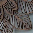 Zegar ścienny z jasnego lub ciemnego drewna z nowoczesnym motywem kwiatowym - Aquilegia Viadurini