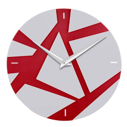 Zegar ścienny z kolorowej pleksi z geometrycznymi dekoracjami - Ischeo Viadurini