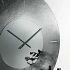 Cinzia - Zegar ścienny z kutego szkła posrebrzanego, wyprodukowany we Włoszech Viadurini