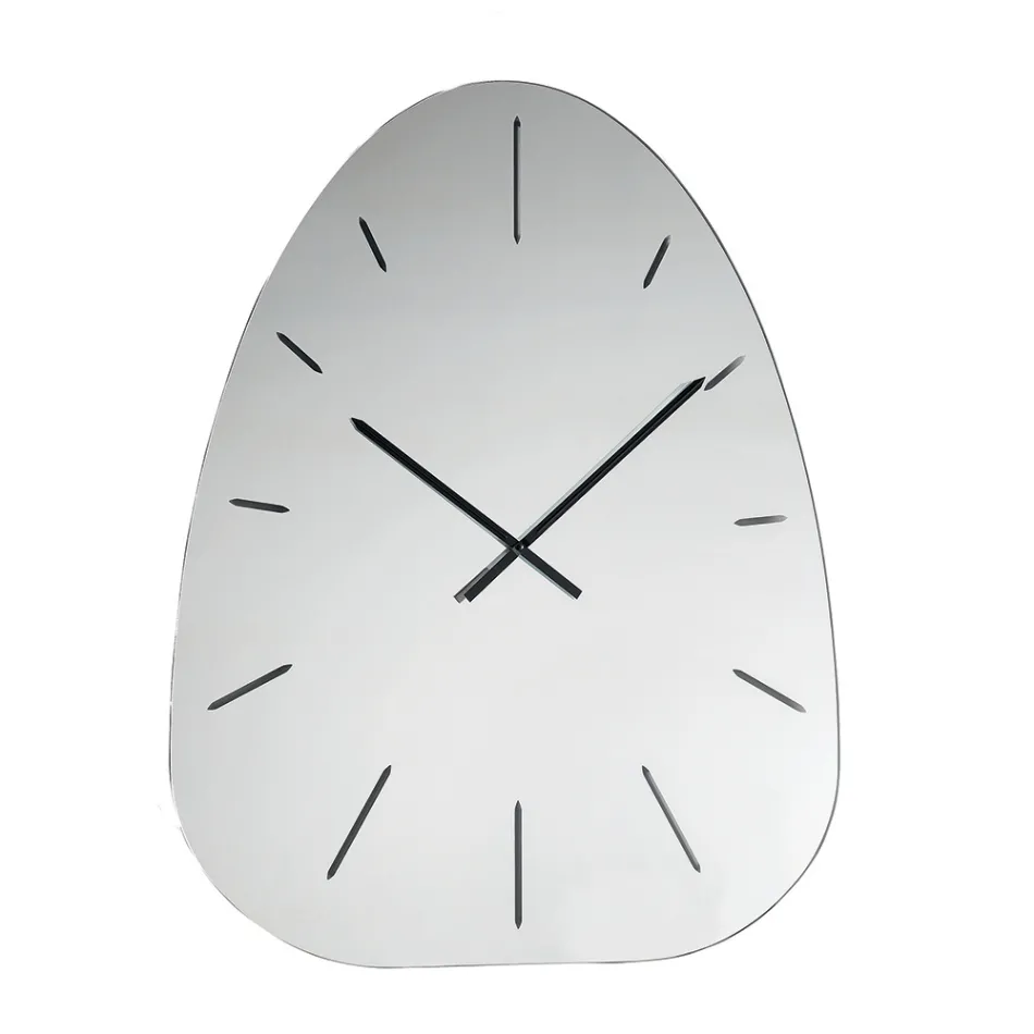 Zegar ścienny Claudia ze szkła lustrzanego z cyframi grawerowanymi laserowo Viadurini