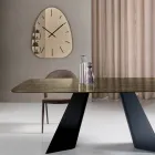 Zegar ścienny Claudia ze szkła lustrzanego z cyframi grawerowanymi laserowo Viadurini