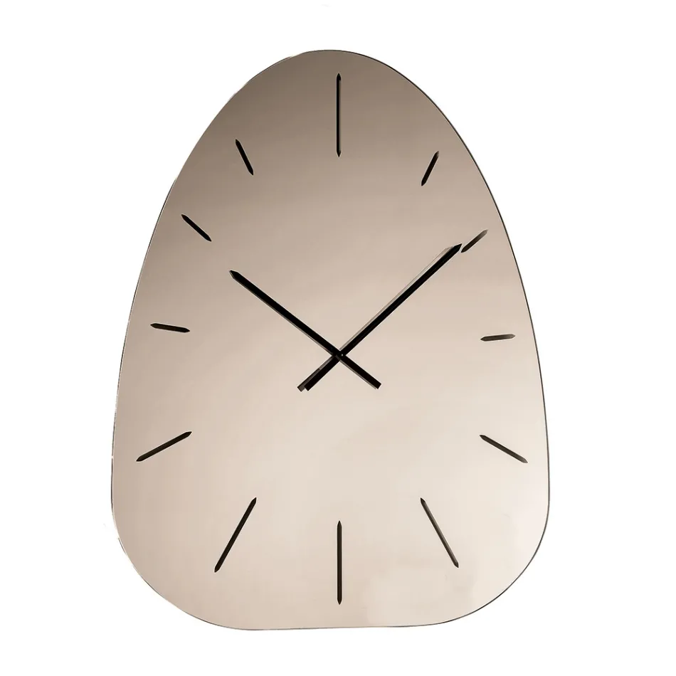 Zegar ścienny Claudia ze szkła lustrzanego z cyframi grawerowanymi laserowo Viadurini