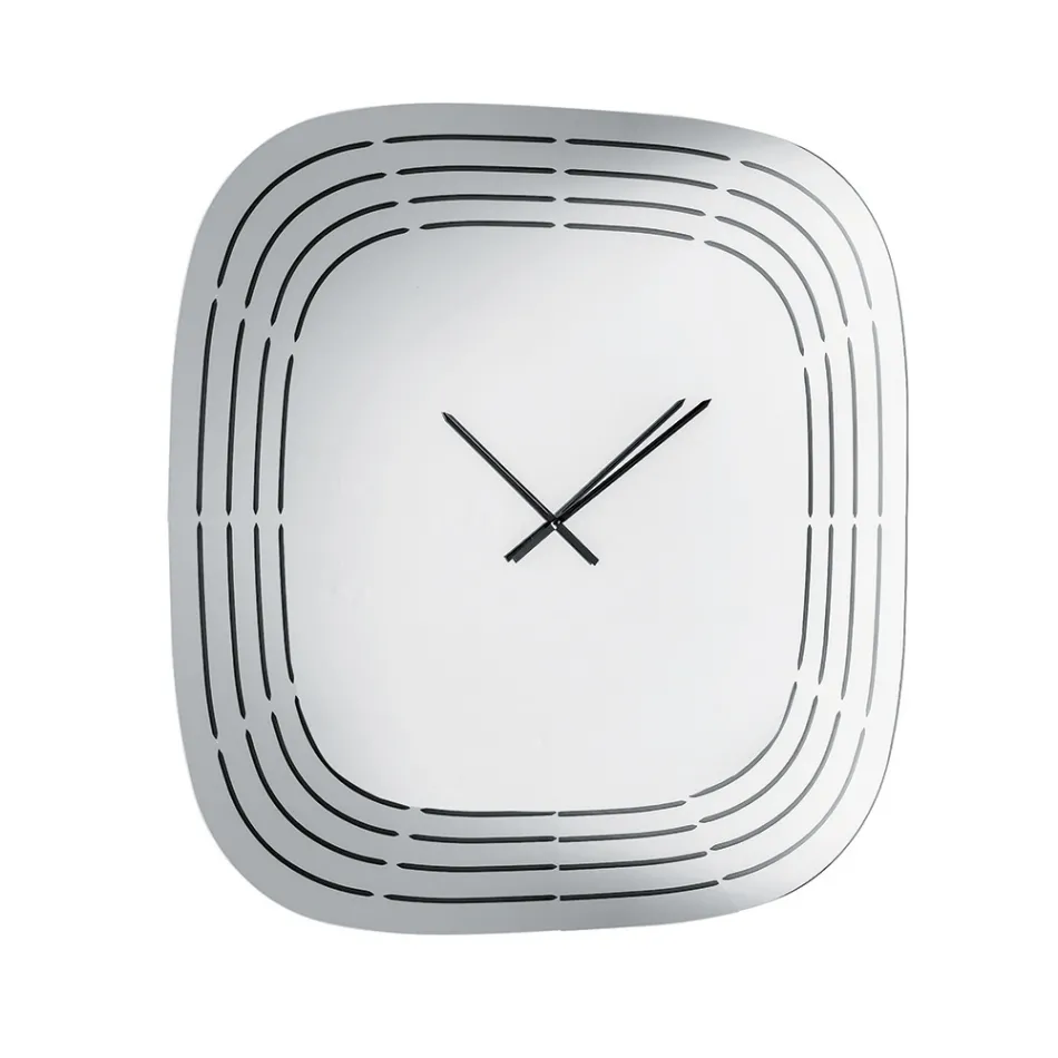 Zegar ścienny Cesira ze szkła lustrzanego z grawerunkiem laserowym, wyprodukowany we Włoszech Viadurini