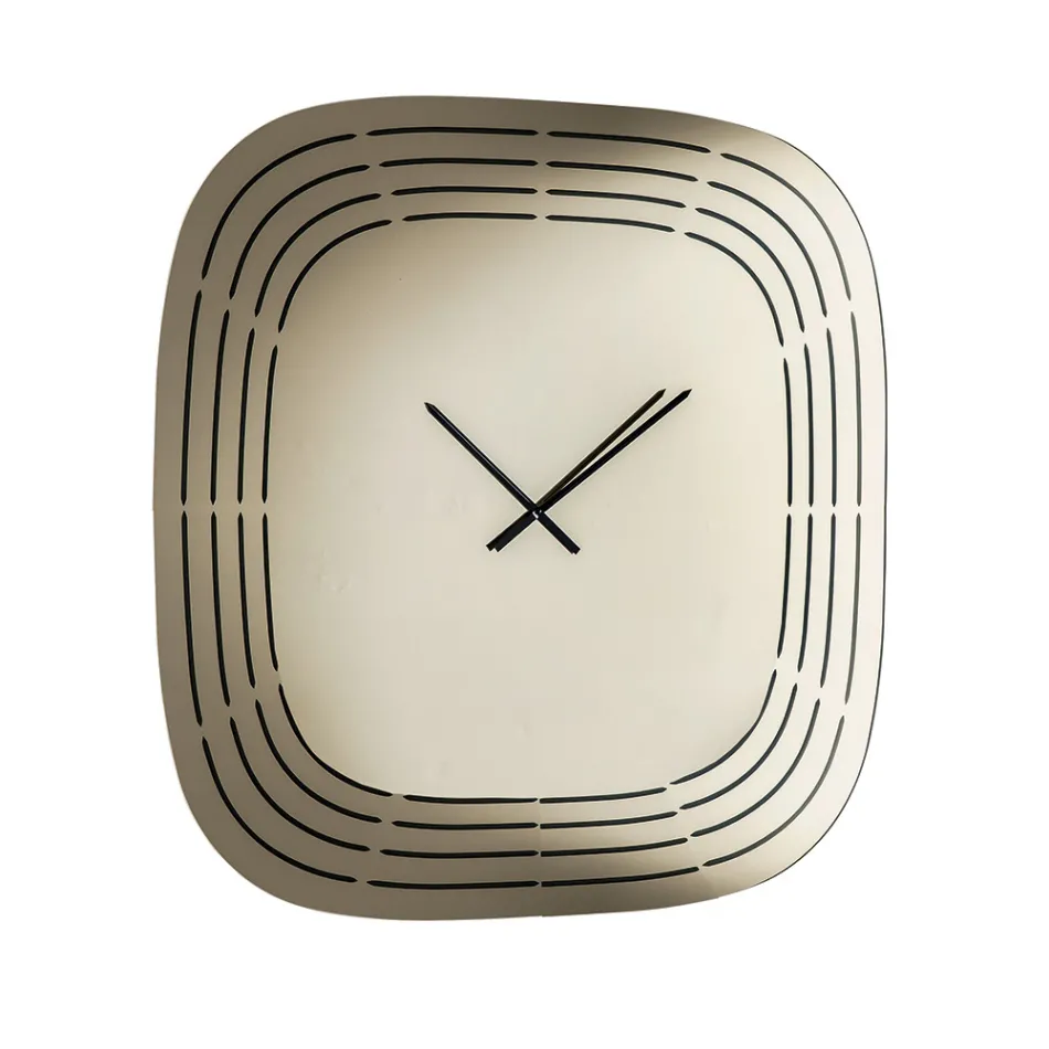 Zegar ścienny Cesira ze szkła lustrzanego z grawerunkiem laserowym, wyprodukowany we Włoszech Viadurini