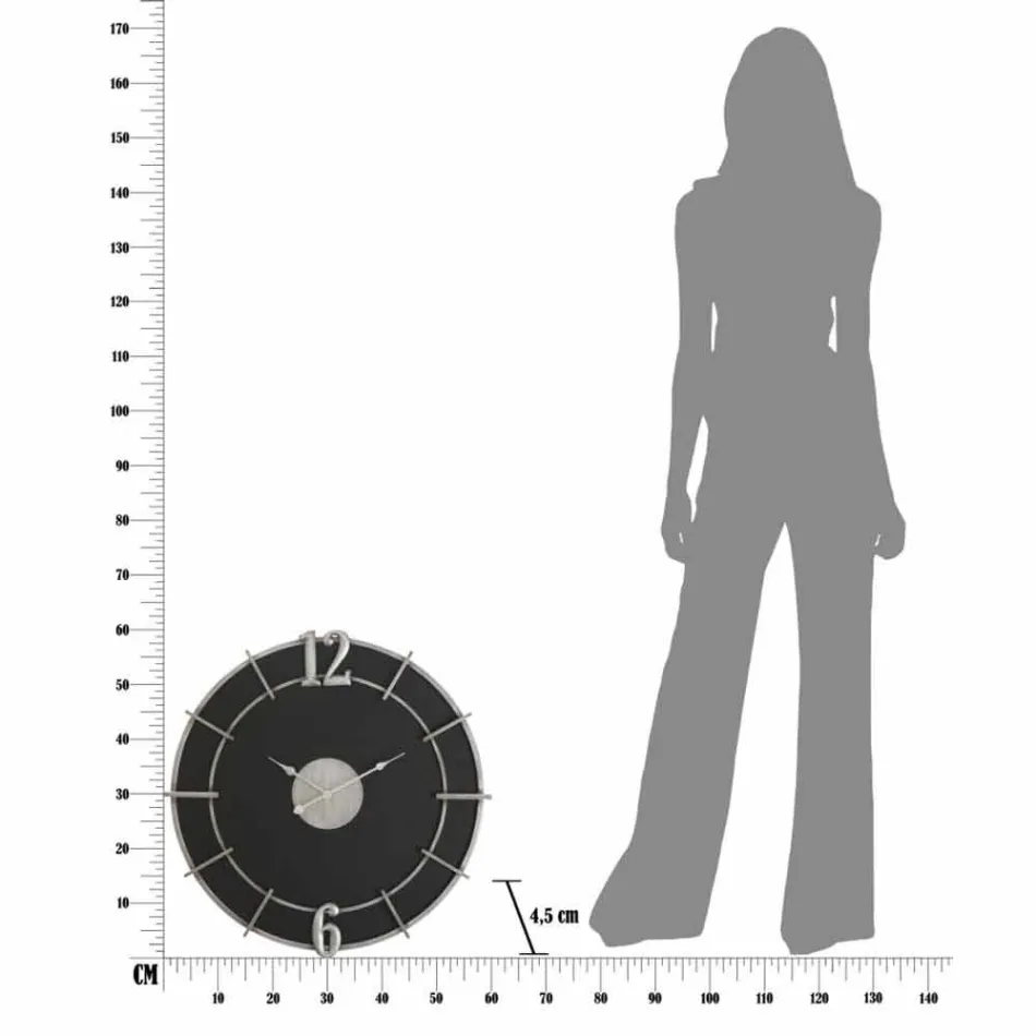 Nowoczesny okrągły zegar ścienny z żelaza i MDF - Hope Viadurini