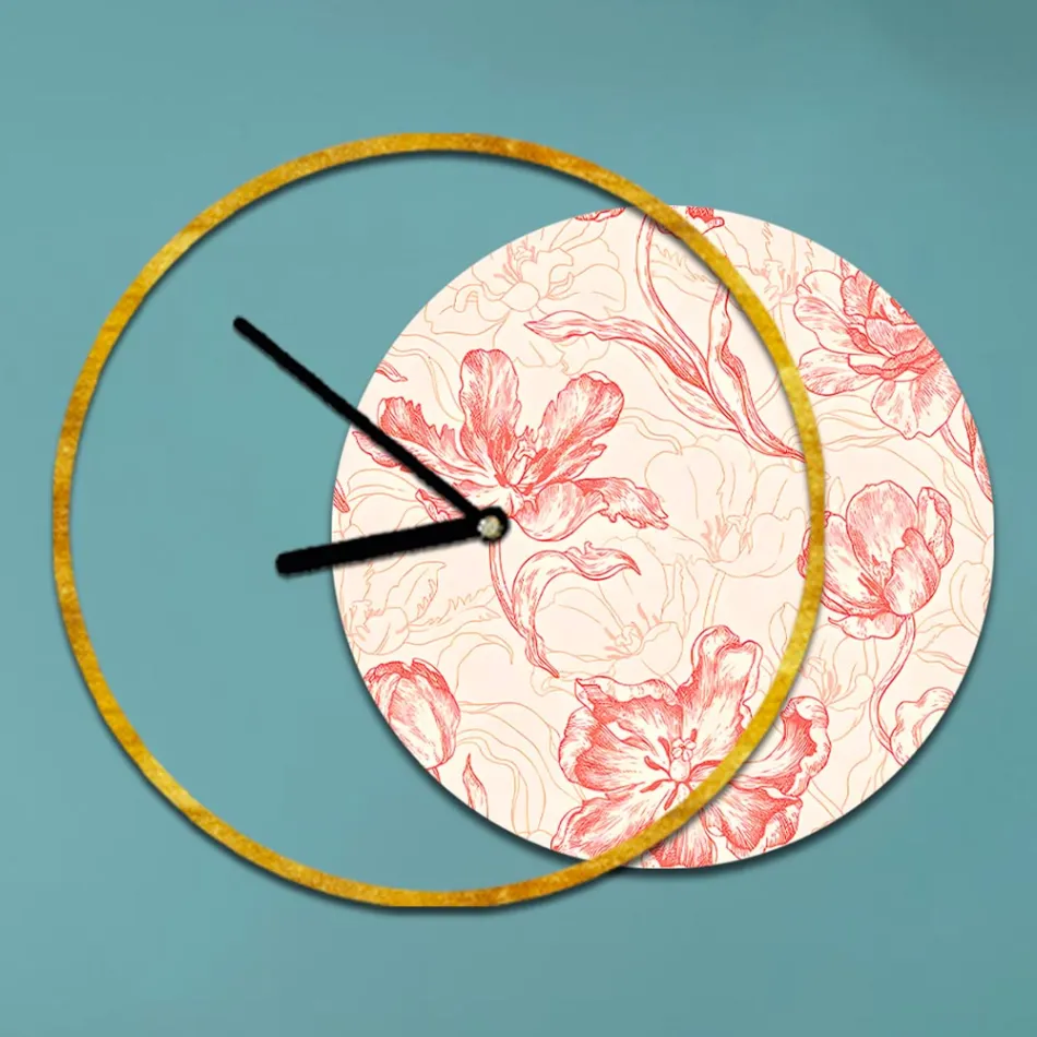 Zegar z drewnianym i drukowanym panelem Made in Italy - Malawi Viadurini