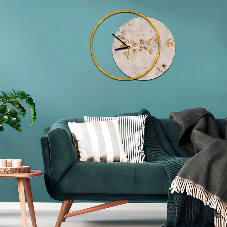 Zegar z drewnianym i drukowanym panelem Made in Italy - Malawi Viadurini