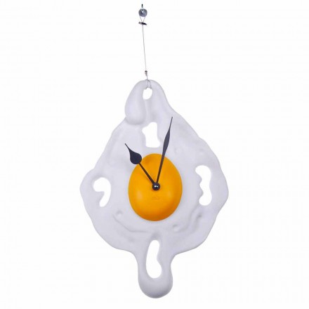 Zegar ścienny Egg Design z ręcznie malowanej żywicy Made in Italy - Eggo Viadurini