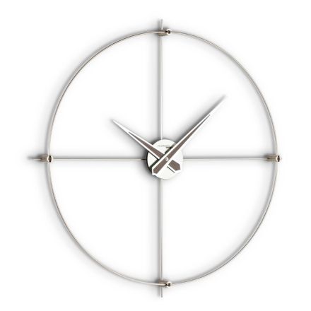 Zegar ścienny z satynowej stali z chromatycznymi detalami Made in Italy - Lucky Viadurini