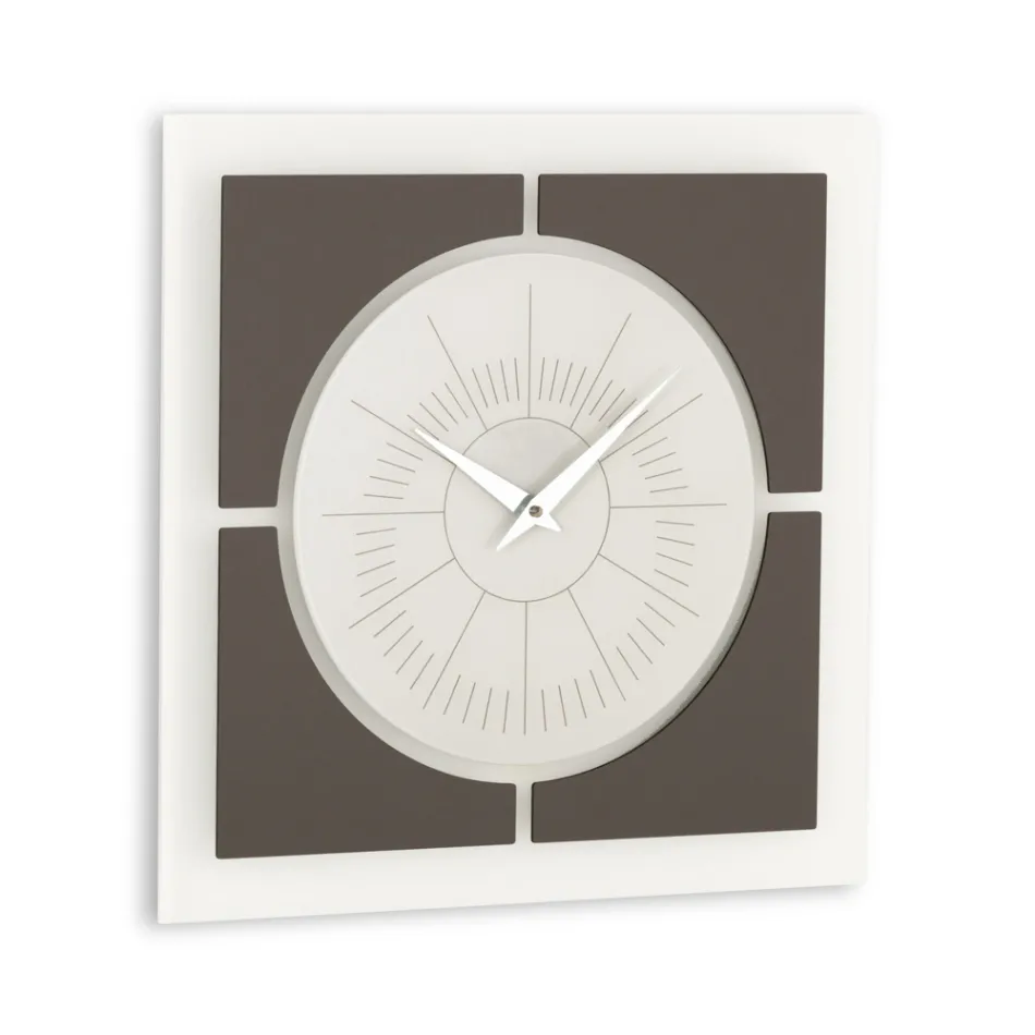 Zegar ścienny z metakrylanu i lnianą ramą Made in Italy - Battito Viadurini