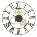 Okrągły zegar ścienny o średnicy 70 cm Nowoczesny design z żelaza i MDF - Jutta