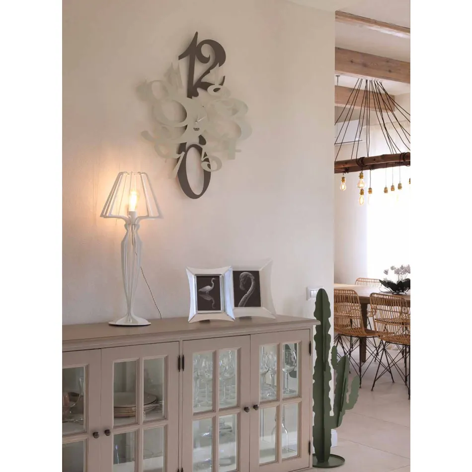 Designerski zegar ścienny z kolorowego żelaza Wykonany we Włoszech - Fiordaliso Viadurini