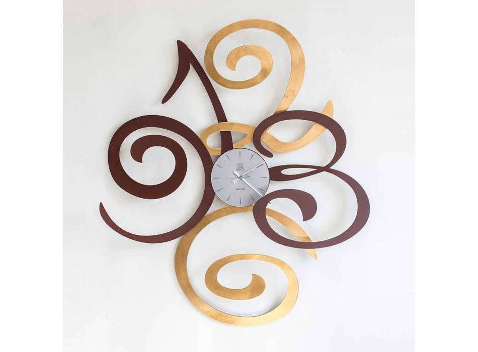 Designerski zegar ścienny z kolorowego żelaza Wykonany we Włoszech - Fiordaliso Viadurini