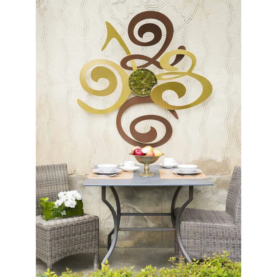 Designerski zegar ścienny z kolorowego żelaza Wykonany we Włoszech - Fiordaliso Viadurini