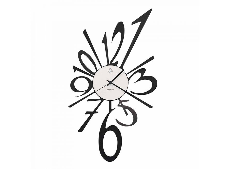 Designerski zegar ścienny z czarnego żelaza lub aluminium Wykonany we Włoszech - Oceano Viadurini