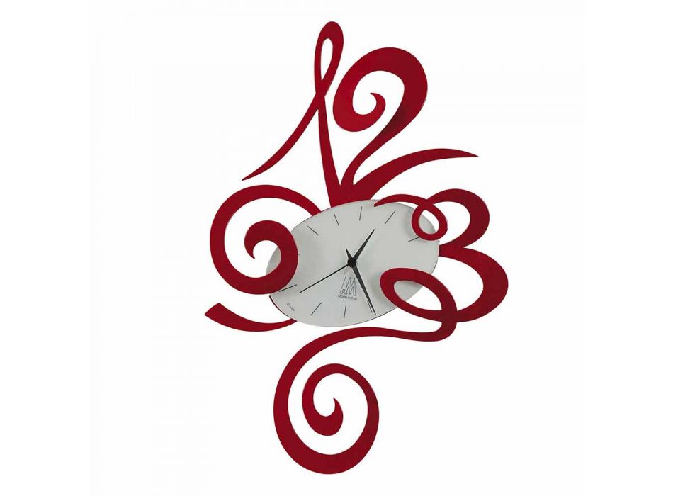 Zegar ścienny z czarnego żelaza, aluminium lub czerwieni Made in Italy - Rosbif Viadurini