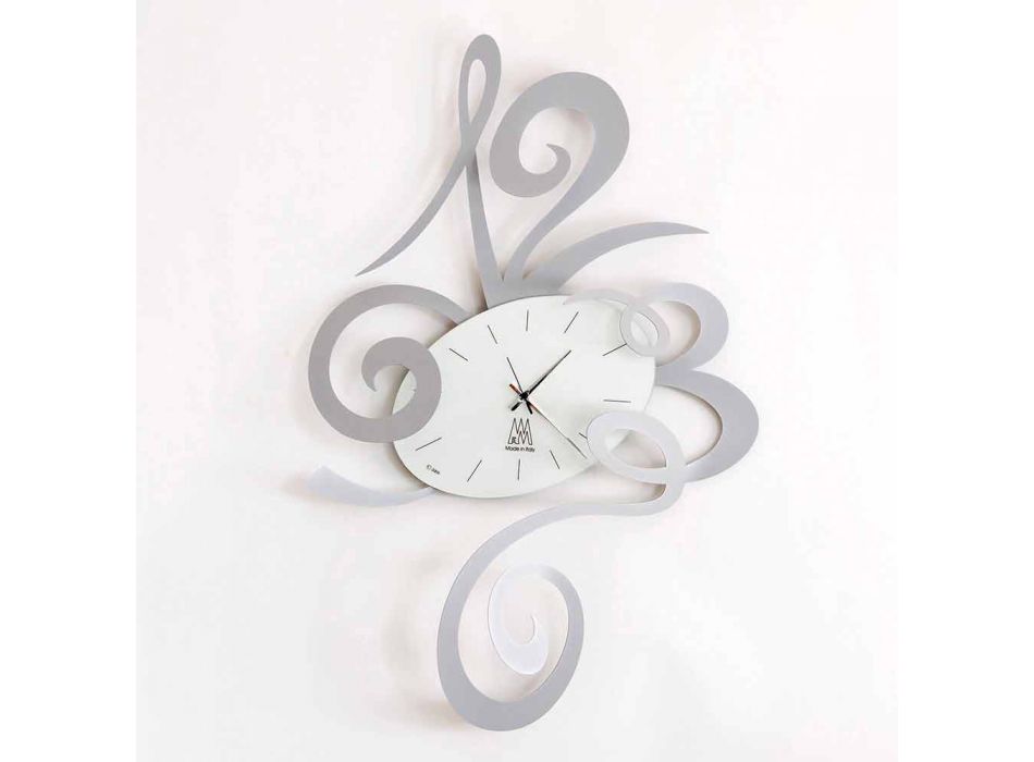 Zegar ścienny z czarnego żelaza, aluminium lub czerwieni Made in Italy - Rosbif Viadurini