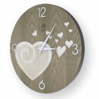 Drewniany zegar ścienny z sercem Todi, wykonany we Włoszech Viadurini