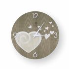 Drewniany zegar ścienny z sercem Todi, wykonany we Włoszech Viadurini