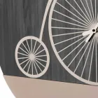 Okrągły drewniany zegar ścienny z dekoracjami w 2 wykończeniach - Byko Viadurini