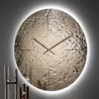 Zegar ścienny z falistym szkłem topionym i mosiężnymi wskazówkami - Radia Viadurini