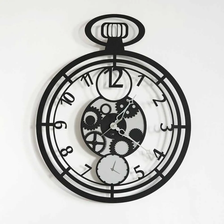 Nowoczesny okrągły zegar ścienny z kolorowego żelaza Made in Italy - Cherry Viadurini