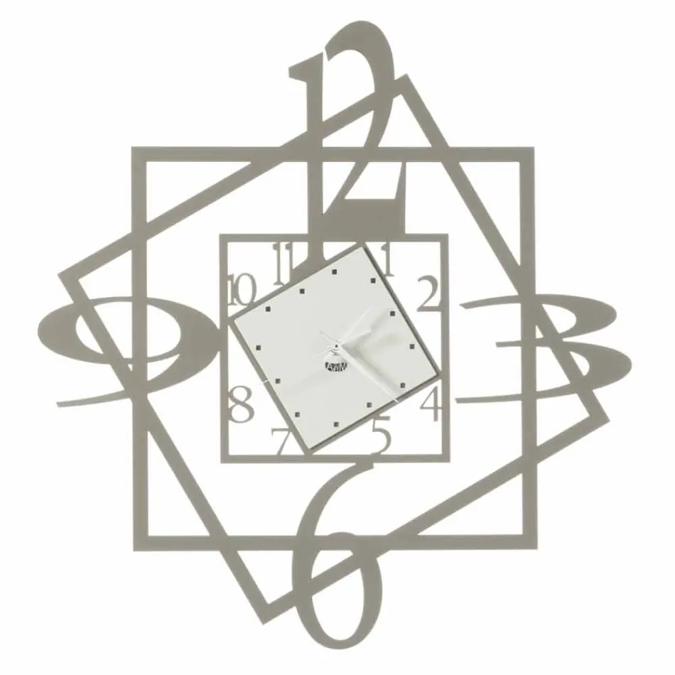 Nowoczesny żelazny zegar ścienny o geometrycznym wzorze Made in Italy - Procida Viadurini