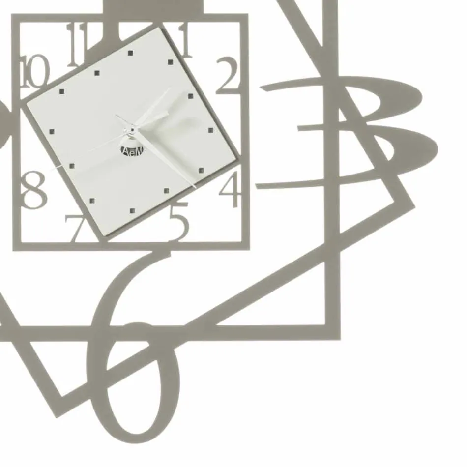 Nowoczesny żelazny zegar ścienny o geometrycznym wzorze Made in Italy - Procida Viadurini