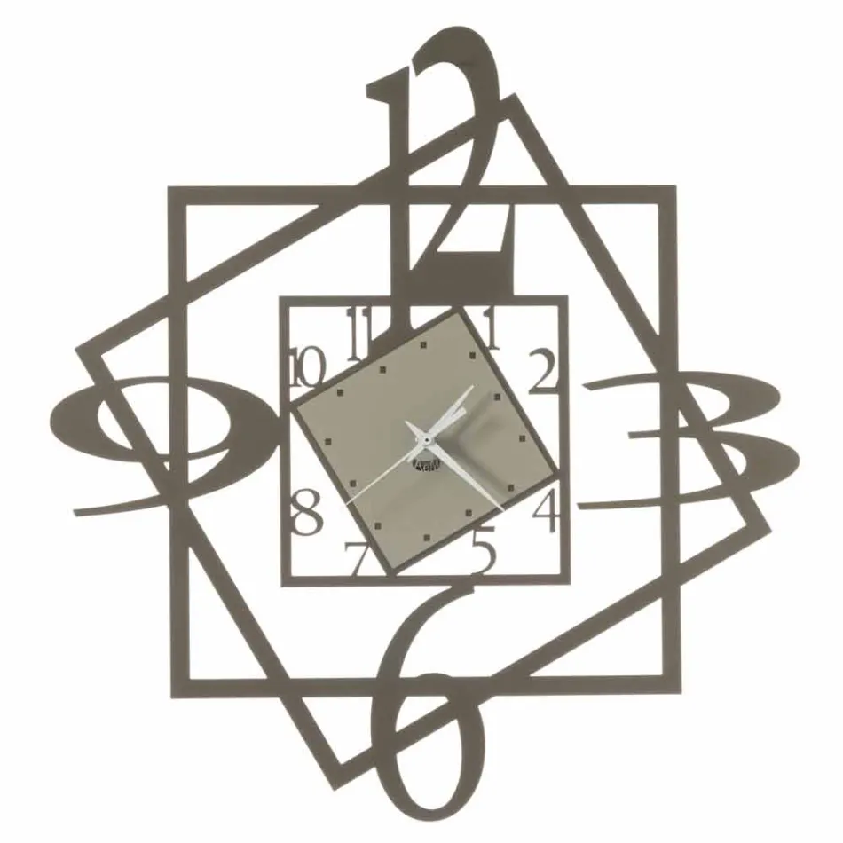 Nowoczesny żelazny zegar ścienny o geometrycznym wzorze Made in Italy - Procida Viadurini