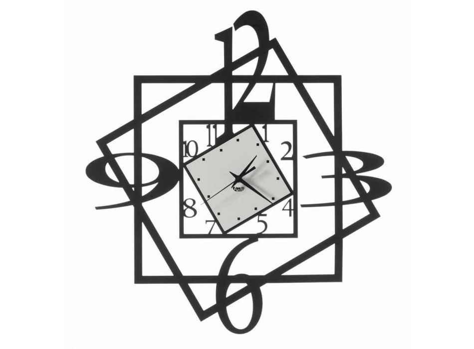 Nowoczesny żelazny zegar ścienny o geometrycznym wzorze Made in Italy - Procida Viadurini