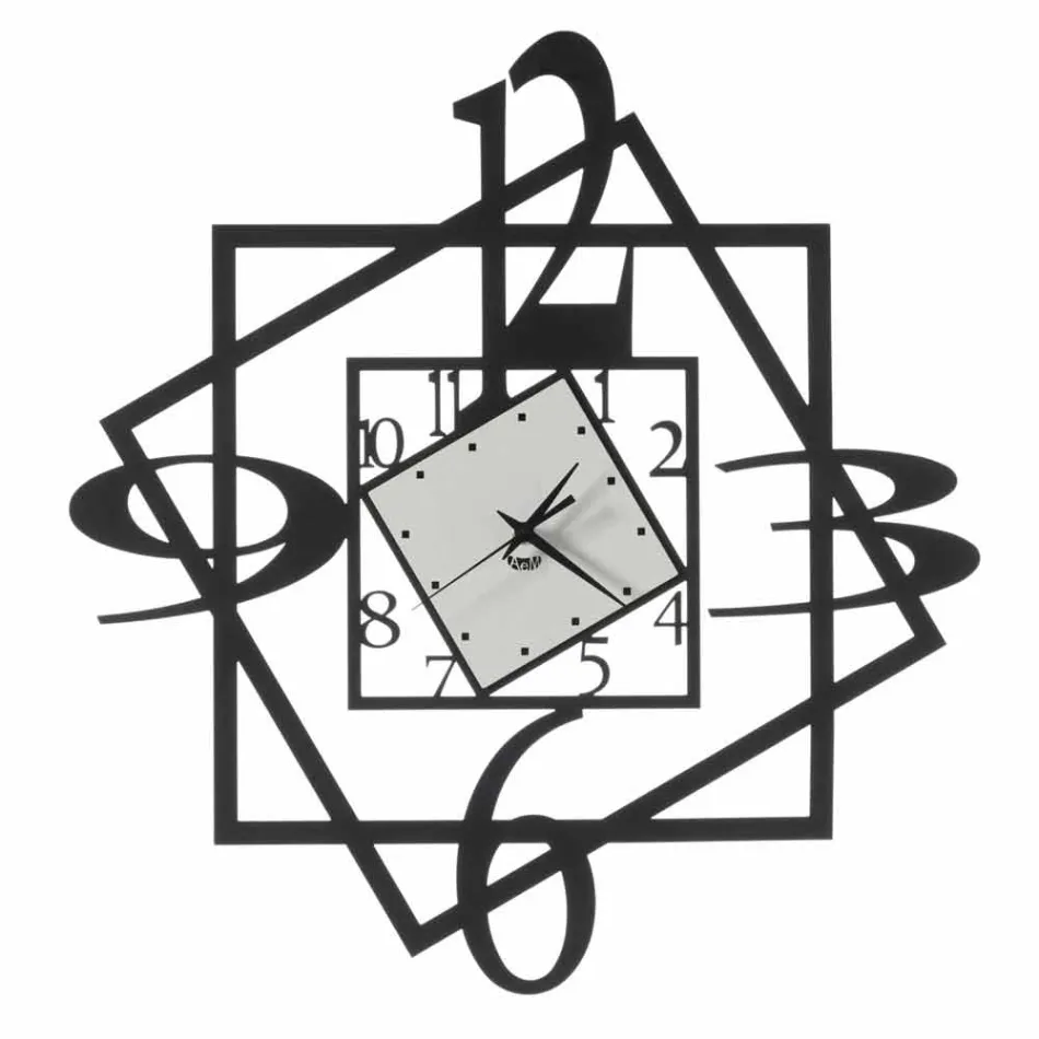 Nowoczesny żelazny zegar ścienny o geometrycznym wzorze Made in Italy - Procida Viadurini