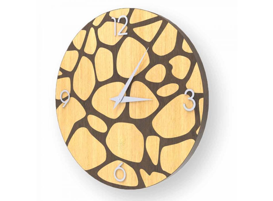 Nowoczesny zegar ścienny Morolo wykonany z drewna, wyprodukowany we Włoszech Viadurini