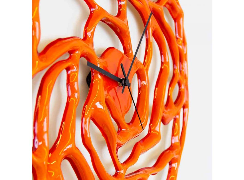 Perforowany nowoczesny zegar ścienny Kolorowy wzór Lakierowany błyszczący - Ruffo Viadurini