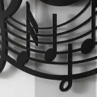 Nowoczesny okrągły czarny zegar ścienny z dekorowanego drewna - muzyka Viadurini