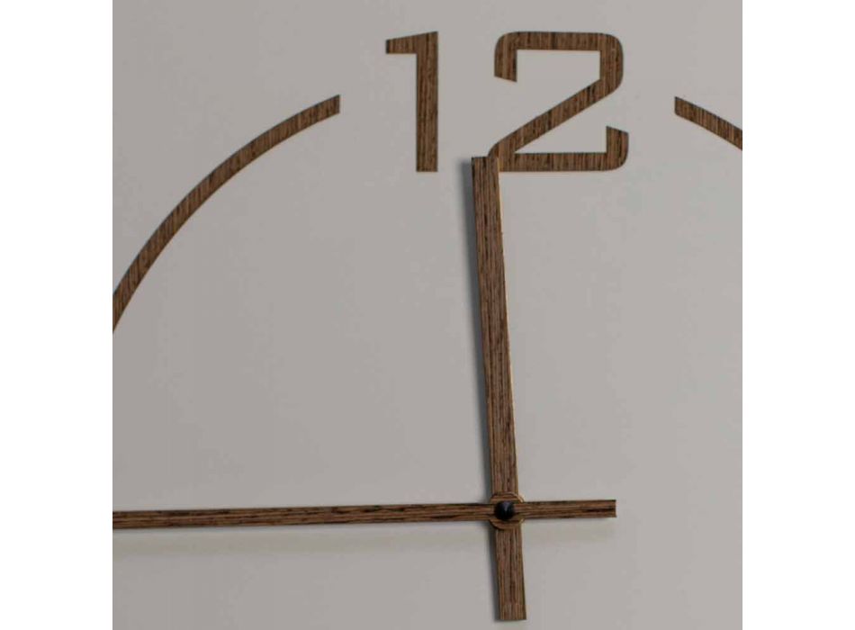 Kwadratowy i nowoczesny zegar ścienny z drewna beżowo-brązowego - Tabata Viadurini
