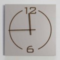 Kwadratowy i nowoczesny zegar ścienny z drewna beżowo-brązowego - Tabata