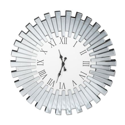 Okrągły dekoracyjny zegar ścienny z Mdf i szkła lustrzanego - Tosco Viadurini