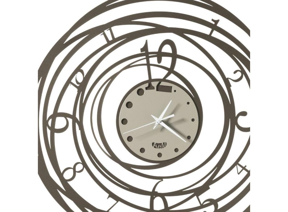 Okrągły zegar ścienny z żelaznym dekorem w 3 kolorach - Doric Viadurini