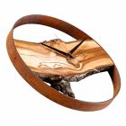 Okrągły zegar ścienny z litego drewna jabłoniowego Made in Italy - Sirmione Viadurini