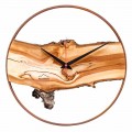 Okrągły zegar ścienny z litego drewna jabłoniowego Made in Italy - Sirmione