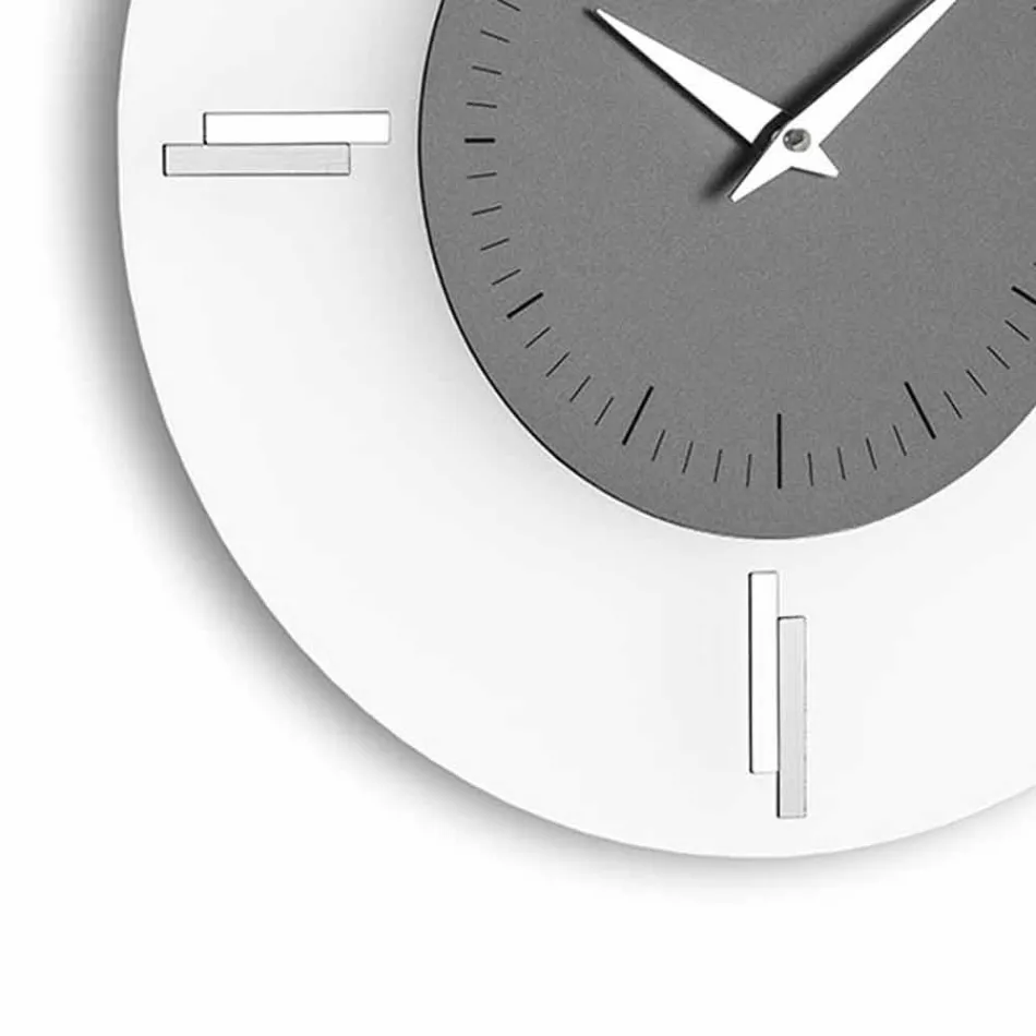 Okrągły zegar ścienny z metakrylanu i aluminium Made in Italy - Syria Viadurini