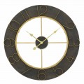 Okrągły zegar ścienny o średnicy 70 cm Nowoczesny design z żelaza i MDF - Tonia