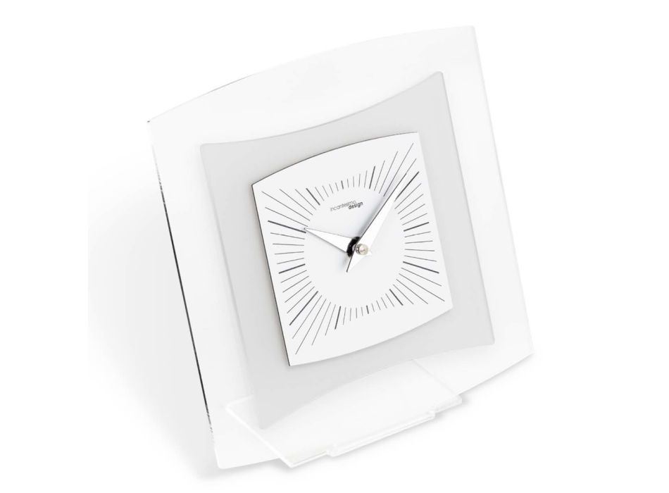 Zegar stołowy z przezroczystego metakrylanu bisatyny Made in Italy - Glad Viadurini