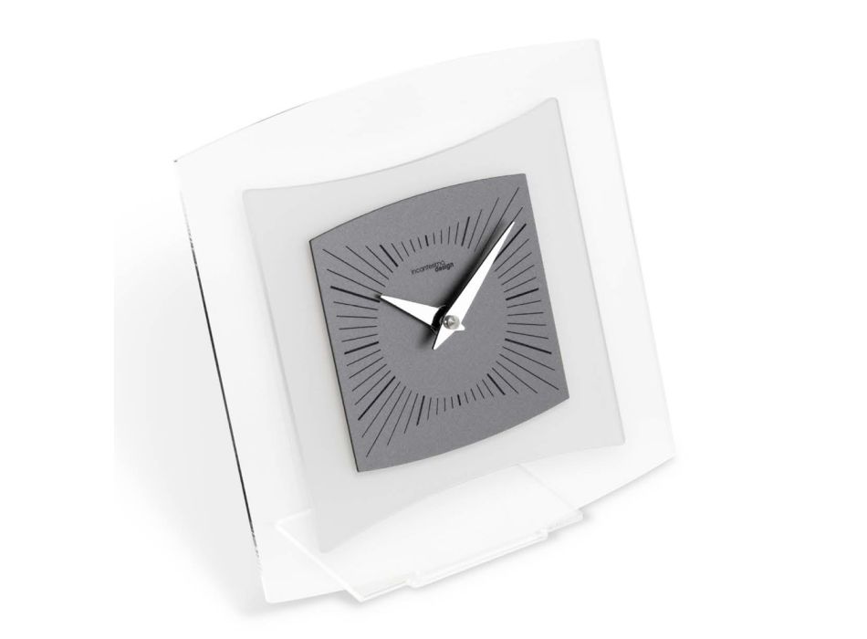 Zegar stołowy z przezroczystego metakrylanu bisatyny Made in Italy - Glad Viadurini