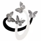 Designerski zegar ścienny z kości słoniowej / czarny ręcznie robiony we Włoszech Zenia Viadurini