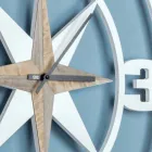 Duży projekt zegara ściennego w odrapanym białym i brązowym drewnie - zawias Viadurini