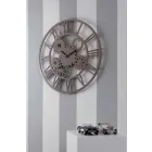 Duży i okrągły odrapany kolorowy drewniany zegar ścienny - mechanizm Viadurini