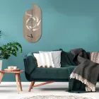 Drewniany zegar z nadrukiem czapli Made in Italy - Palau Viadurini